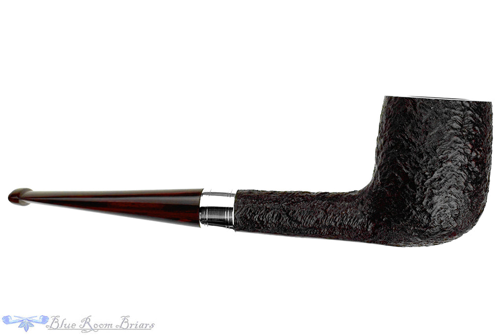Blue Room Briars is proud to present this Ferndown Bark ** Handmade Rusticated Billiard with Silver Estate Pipe