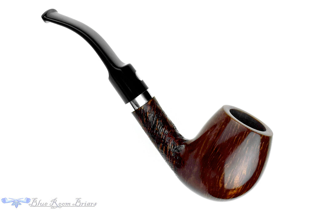 Blue Room Briars is proud to present this Mastro De Paja (1981 Make) Partial Sandblast Bent Apple with Nickel Estate Pipe