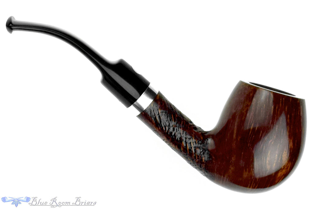 Blue Room Briars is proud to present this Mastro De Paja (1981 Make) Partial Sandblast Bent Apple with Nickel Estate Pipe