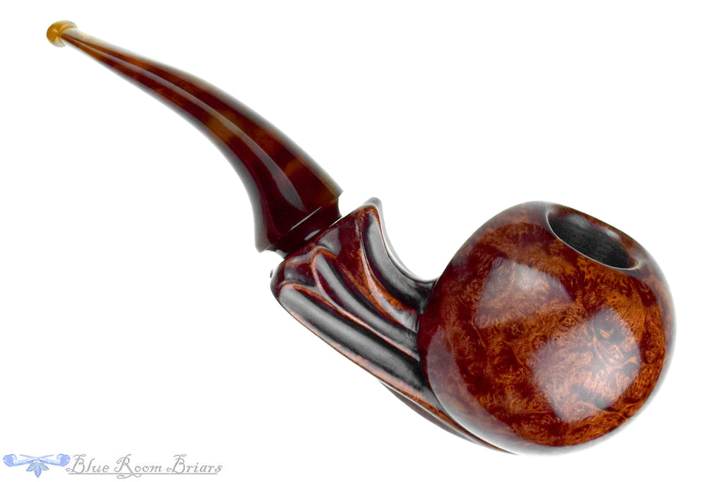 Manuel Shaabi C1 Bent Carved Blowfish with Tortoise Shell Estate Pipe