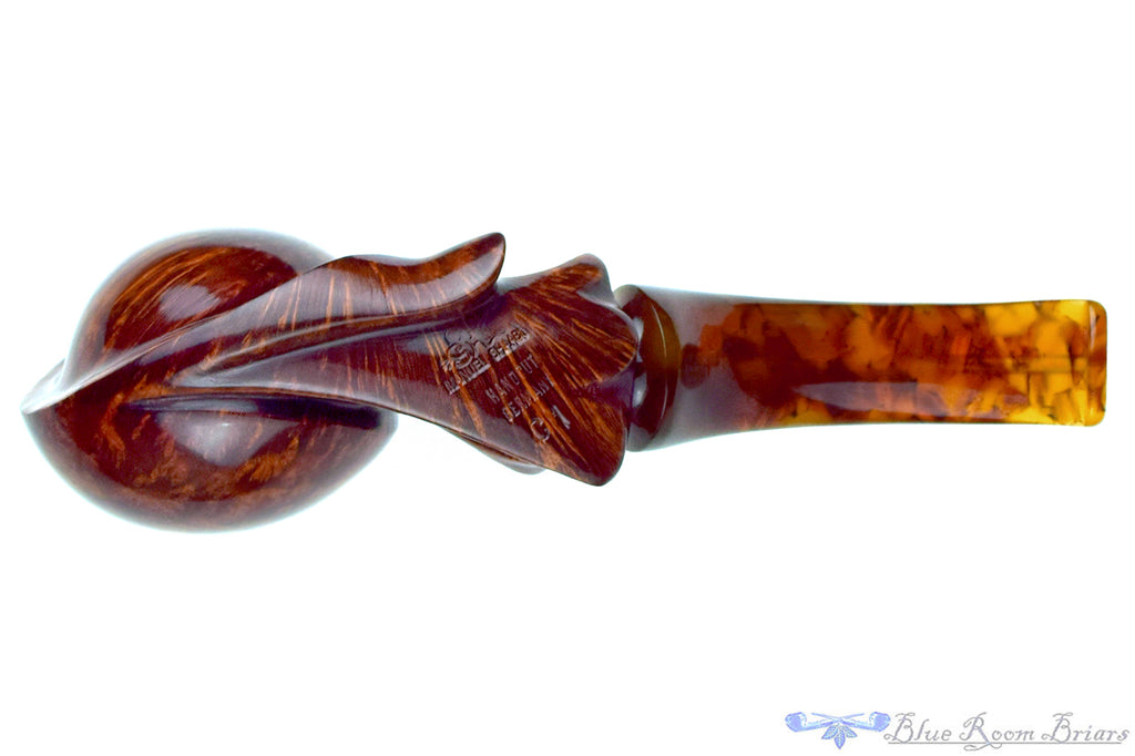 Manuel Shaabi C1 Bent Carved Blowfish with Tortoise Shell Estate Pipe