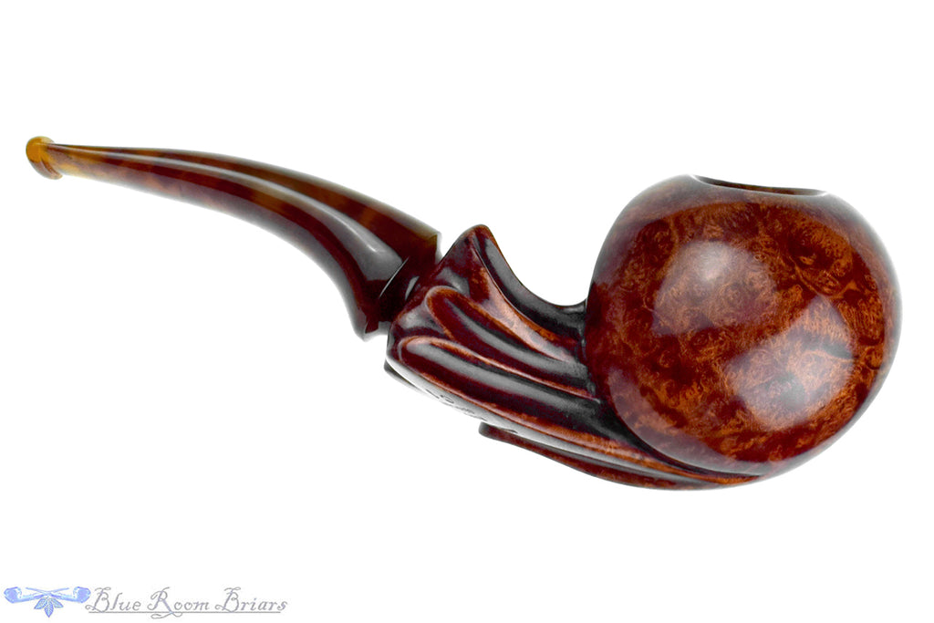Manuel Shaabi C1 Bent Carved Blowfish with Tortoise Shell Estate Pipe