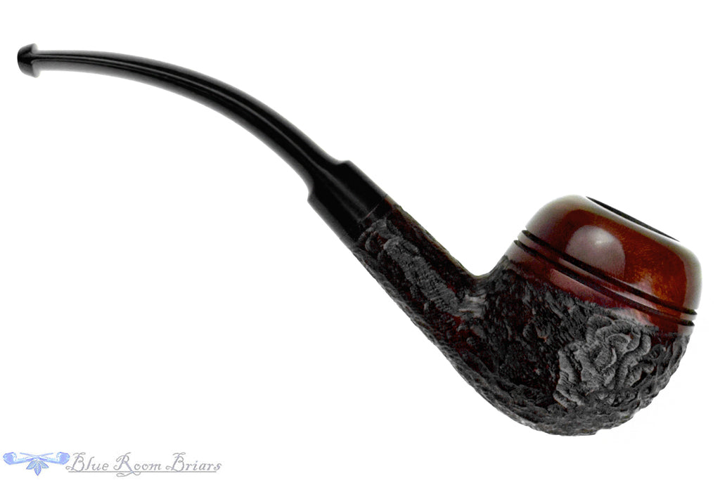 Blue Room Briars is proud to present this Julius Vesz 64 Bent Partial Carved Apple Estate Pipe