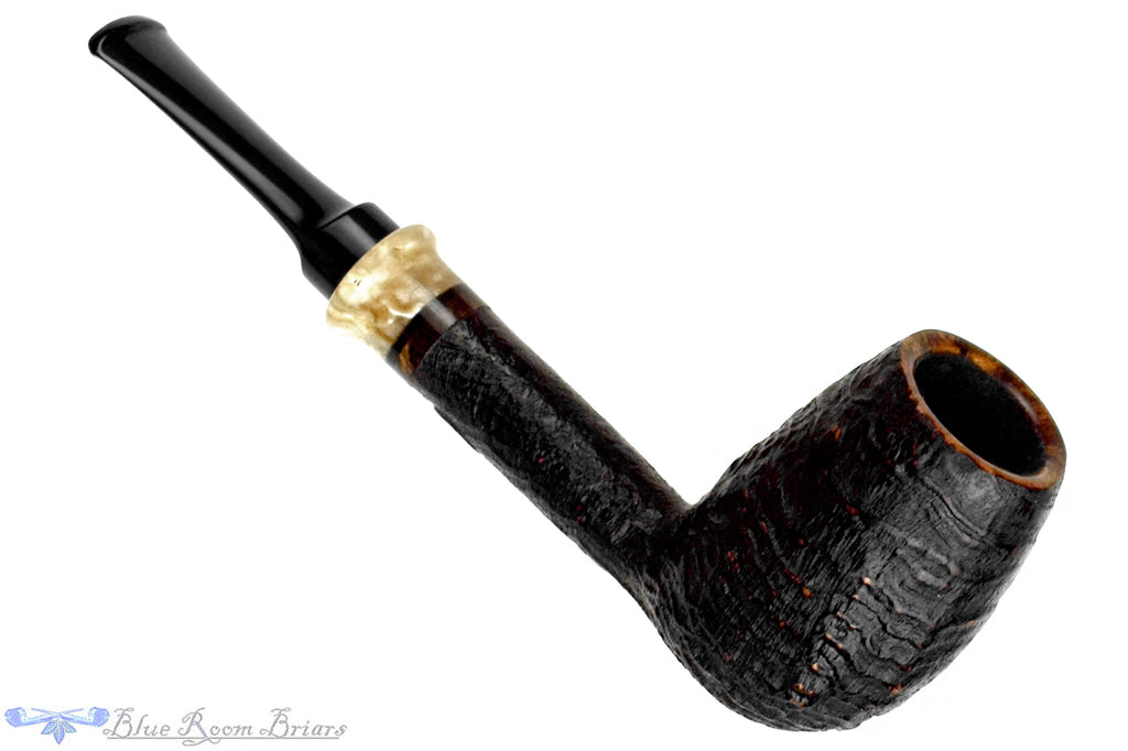 Nils Frederiksen Pipe A Sandblast Billiard with Musk Ox and Custom Brass and Brazilian Rosewood Tamper