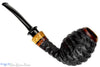 Blue Room Briars is proud to present this Nils Frederiksen Pipe A Bent Carved Sandblast Egg with Maser Birch and Custom Maser Birch and Brass Tamper