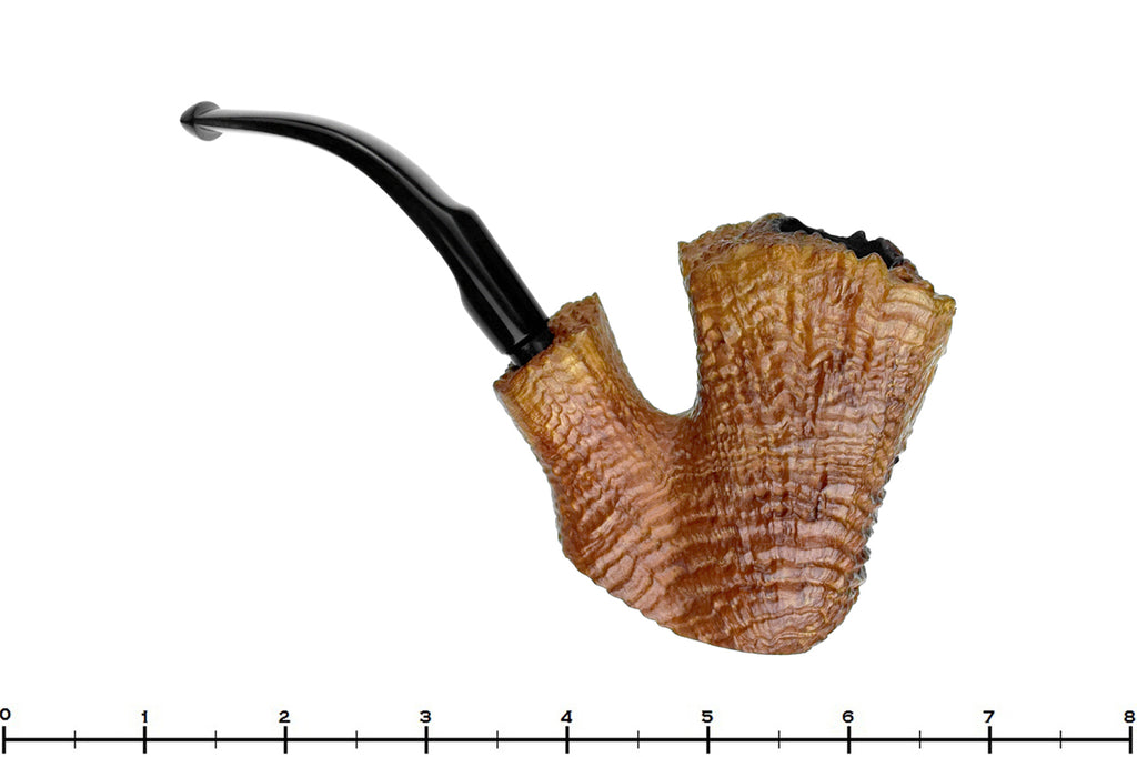 Blue Room Briars is proud to present this Sasieni Four Dot Ruff-Root 105 Bent Sandblast Freehand with Plateaux Estate Pipe