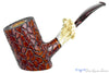 Blue Room Briars is proud to present this Joseph Skoda Pipe Large Bent Carved Poker with Antler and Brindle