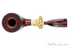 Blue Room Briars is proud to present this Joseph Skoda Pipe Large Bent Carved Poker with Antler and Brindle