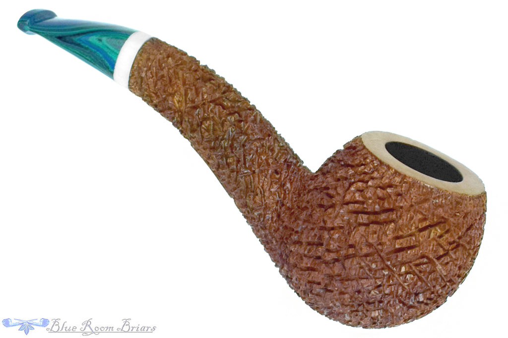 Blue Room Briars is proud to present this Dr. Bob Pipe Tan Rusticated Hawkbill with Acrylic