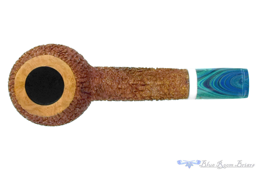 Blue Room Briars is proud to present this Dr. Bob Pipe Tan Rusticated Hawkbill with Acrylic
