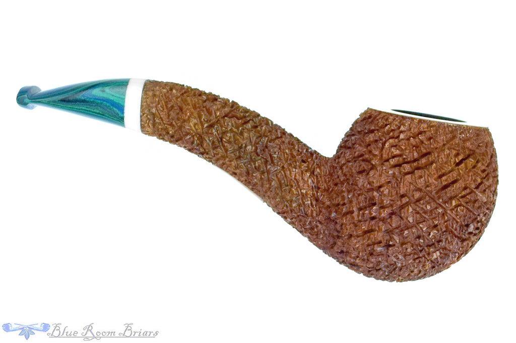 Blue Room Briars is proud to present this Dr. Bob Pipe Tan Rusticated Hawkbill with Acrylic