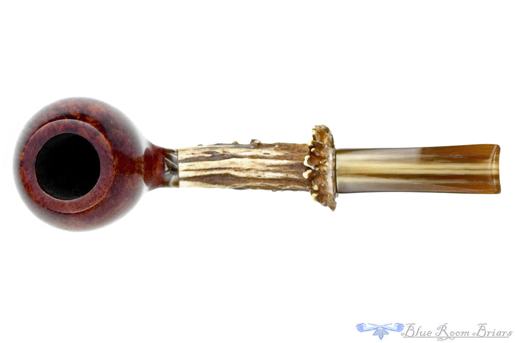 Drew Dunn Pipe Apple with Acrylic, Roebuck Antler, and Magnetic Stem with Custom Tamper