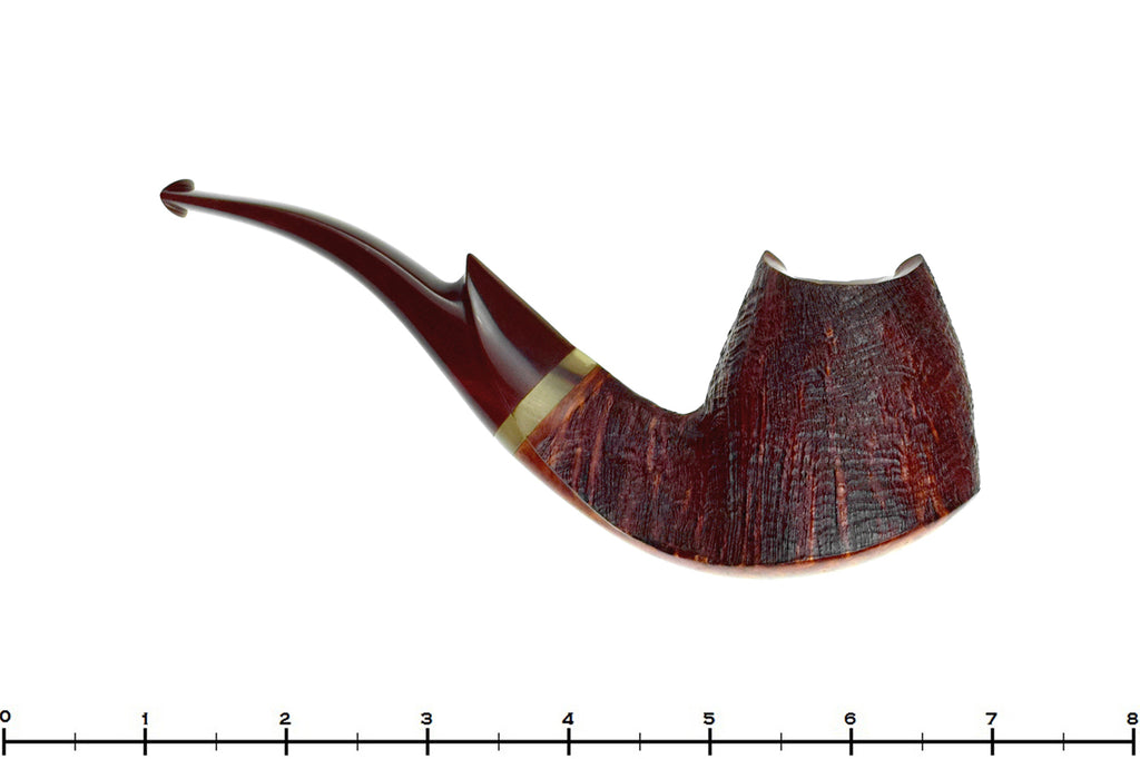 Blue Room Briars is proud to present this Drew Dunn Pipe Bent Sandblast Volcano with Horn