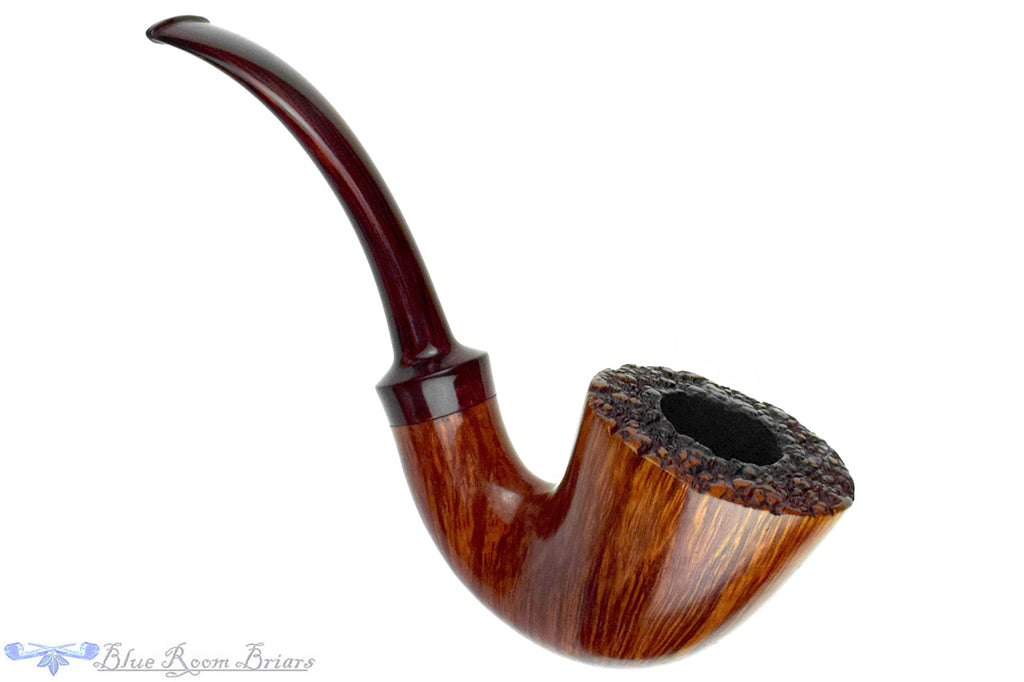 Blue Room Briars is proud to present this Stanwell Bent Horn with Plateau and Brindle Estate Pipe