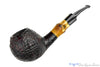 Blue Room Briars is proud to present this Savinelli Handmade Sandblast Bent Apple with Bamboo Estate Pipe