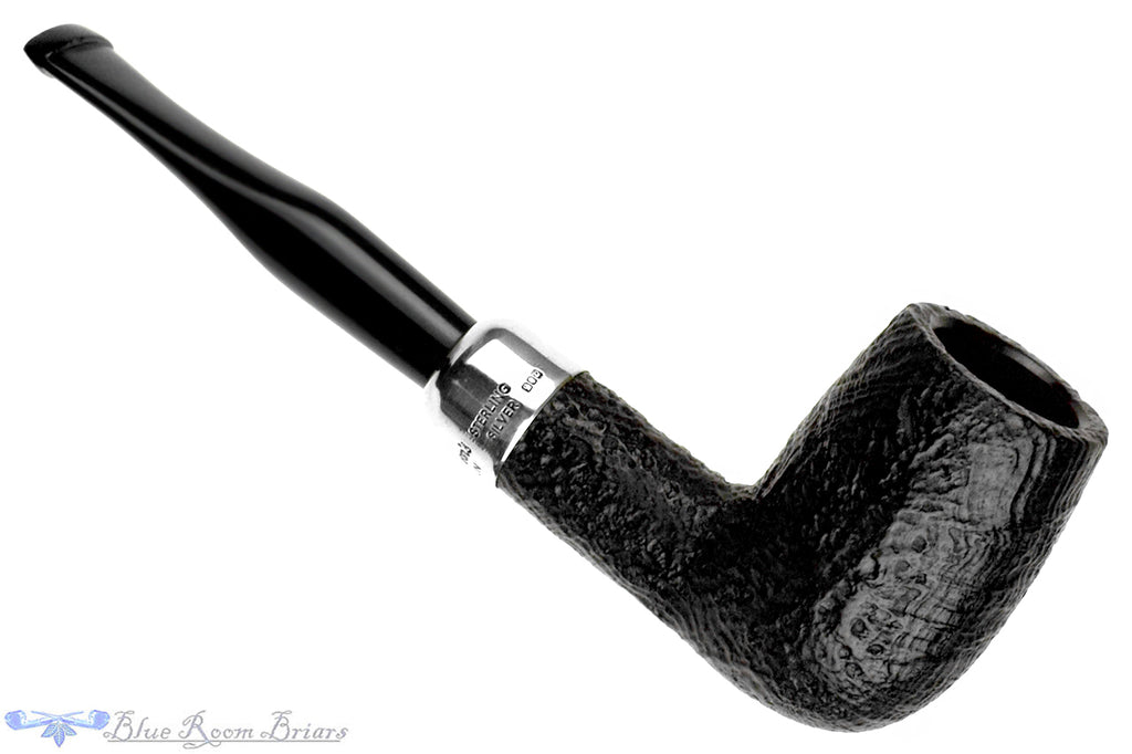 Blue Room Briars is proud to present this Peterson C.A.P.S. 2002 Pipe Of The Year Sandblast Tall Billiard with Silver and Military Mount Estate Pipe
