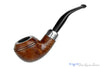 Blue Room Briars is proud to present this K&P Irismade (Peterson) 999 Bent Rhodesian with Nickel and Military Mount Estate Pipe