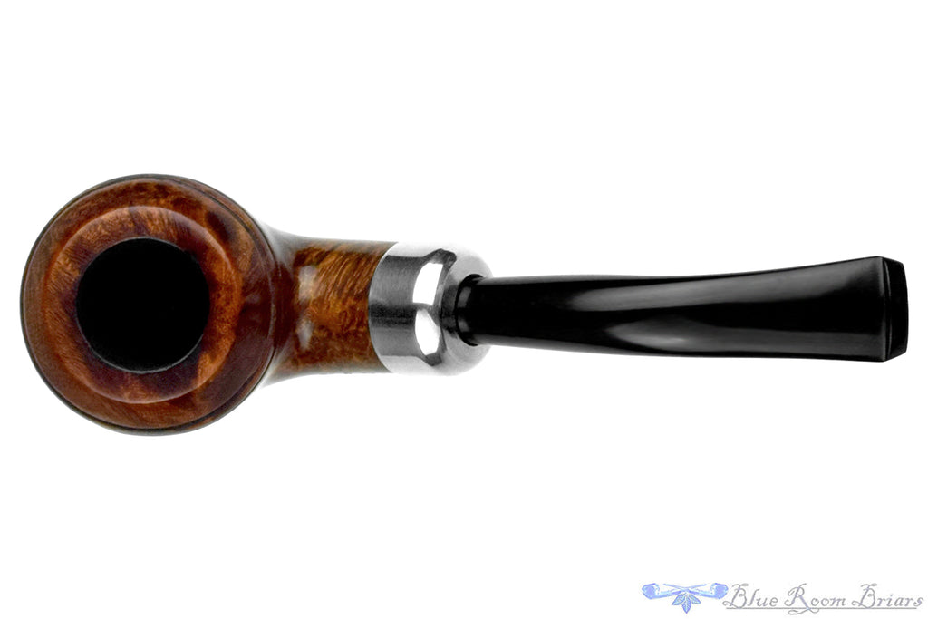 Blue Room Briars is proud to present this K&P Irismade (Peterson) 999 Bent Rhodesian with Nickel and Military Mount Estate Pipe
