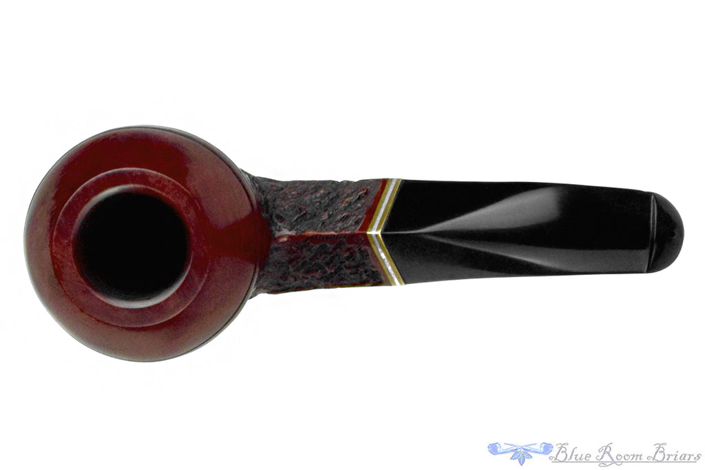Blue Room Briars is proud to present this Captain Pete (Peterson) XL80 Bent Partial Carved Bulldog with Brass, Nickel, and P-Lip Estate Pipe