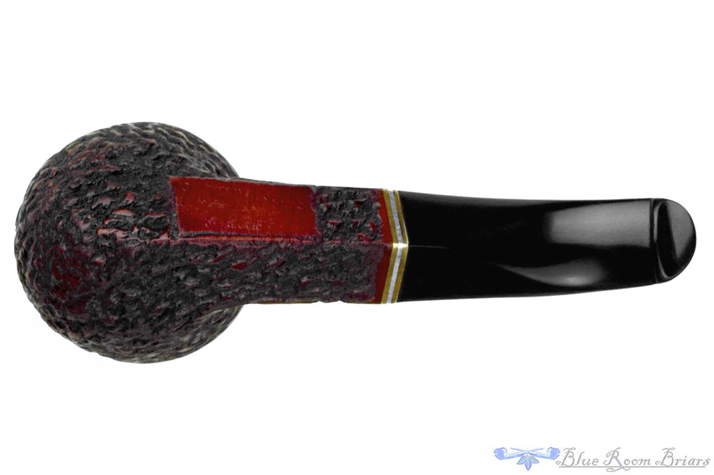 Blue Room Briars is proud to present this Captain Pete (Peterson) XL80 Bent Partial Carved Bulldog with Brass, Nickel, and P-Lip Estate Pipe