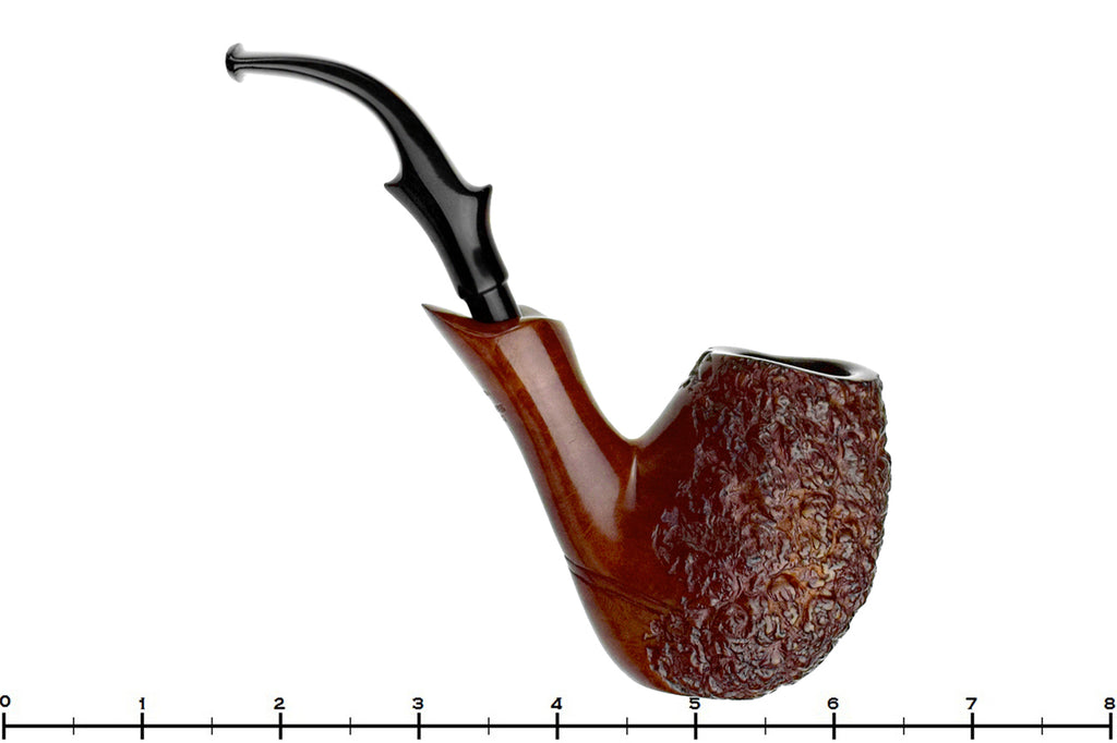 Blue Room Briars is proud to present this Castello Sea Rock Briar G 293 Partial Rusticated Bent Egg Sitter Estate Pipe