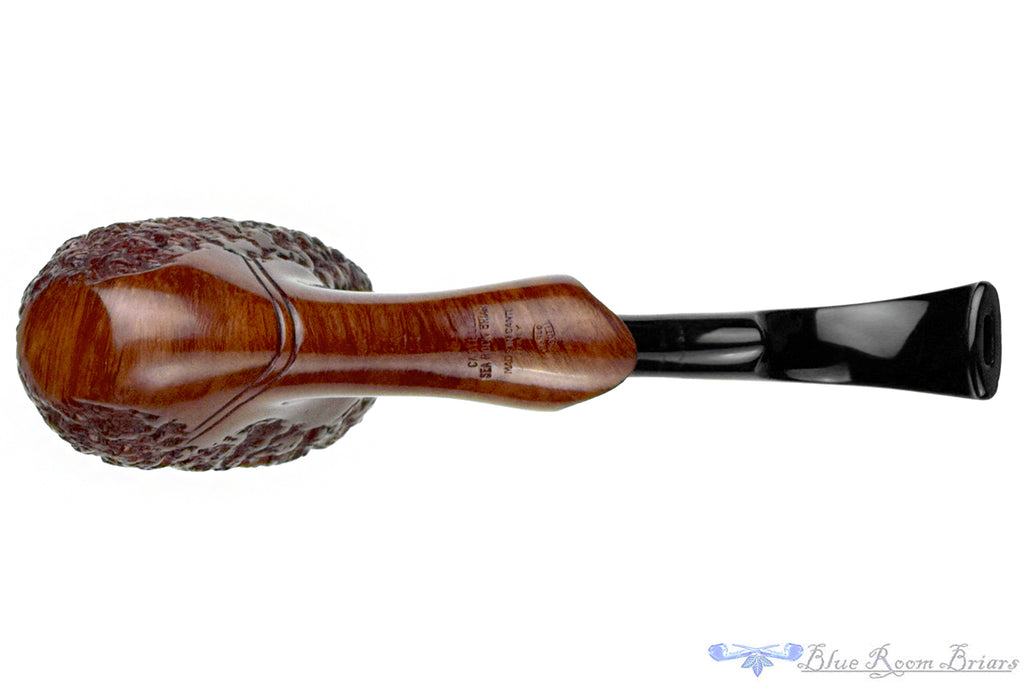 Blue Room Briars is proud to present this Castello Sea Rock Briar G 293 Partial Rusticated Bent Egg Sitter Estate Pipe