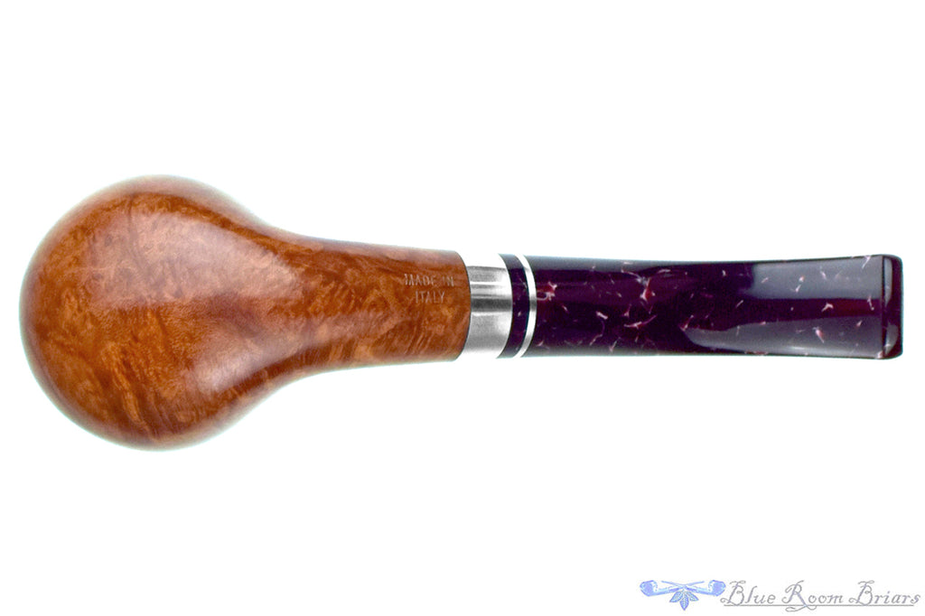 Blue Room Briars is proud to present this Savinelli Bacco 645 KS Bent Apple (6mm Filter) with Nickel Estate Pipe