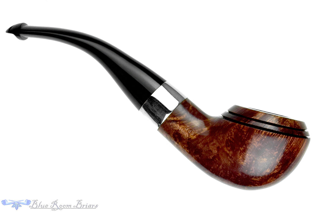 Blue Room Briars is proud to present this Peterson Aran 999 Bent Rhodesian with Nickel and P-Lip UNSMOKED Estate Pipe
