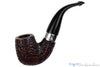 Blue Room Briars is proud to present this Peterson Donegal Rocky X220 Bent Rusticated Billiard with Nickel and P-Lip UNSMOKED Estate Pipe