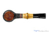 Blue Room Briars is proud to present this Dagner Pipes Custom Designs P4 (2015 Make) Carved Poker with Bamboo Estate Pipe