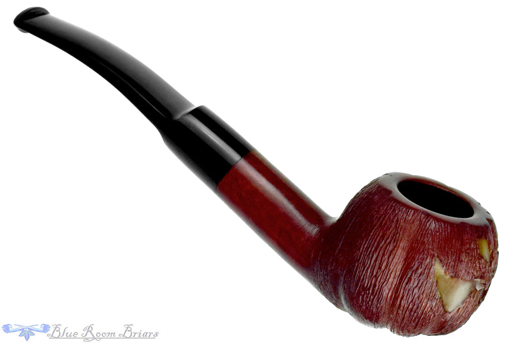 Blue Room Briars is proud to present this Blue Room Briars Pipe 2026 Halloween Bent Carved Glow in the Dark Jack-O'-Lantern