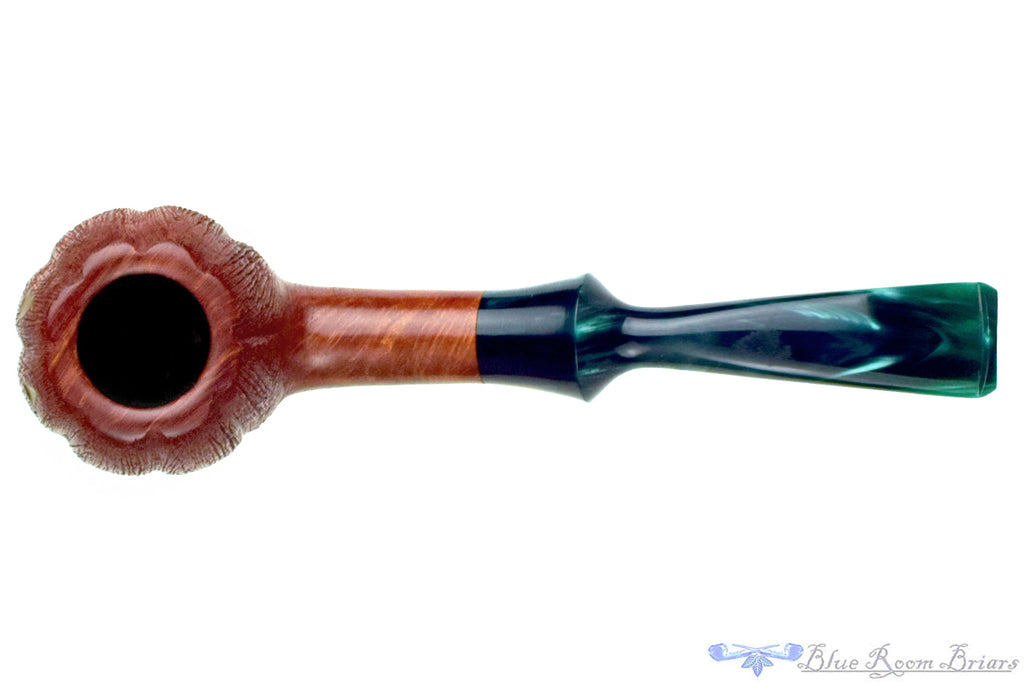 Blue Room Briars is proud to present this Blue Room Briars Pipe 2026 Halloween Bent Carved Glow in the Dark Jack-O'-Lantern