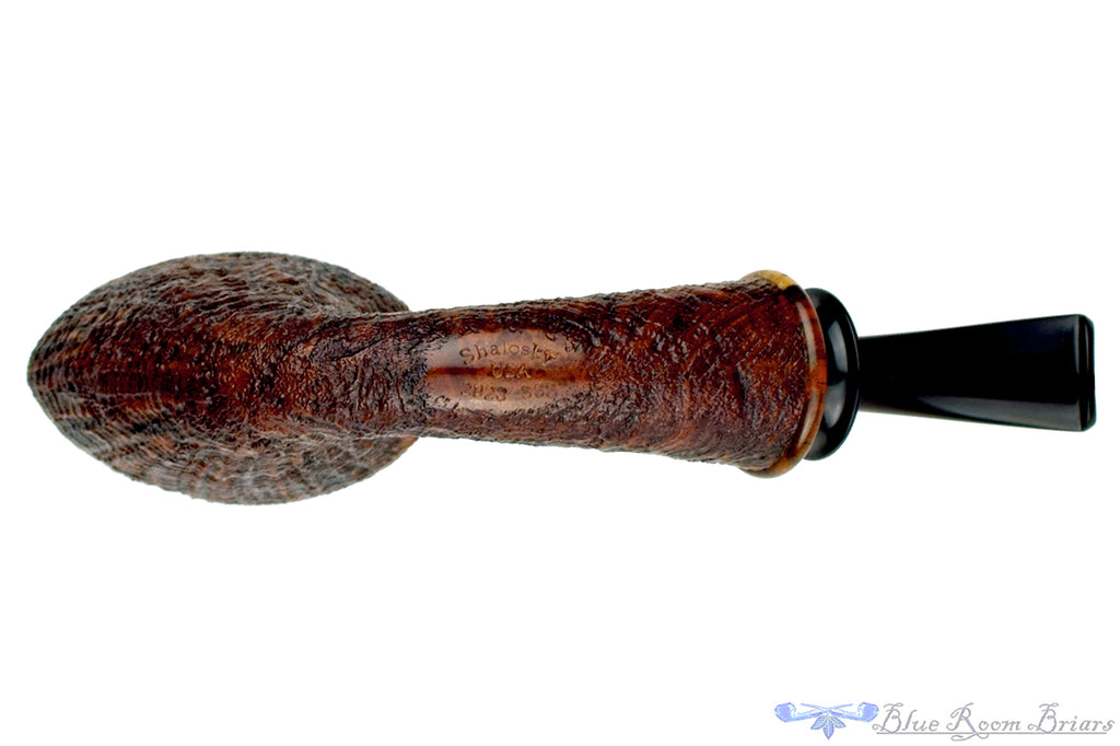 Blue Room Briars is proud to present this Bill Shalosky Pipe 668 Bent Contrast Ring Blast Fan Dublin with Cocobolo