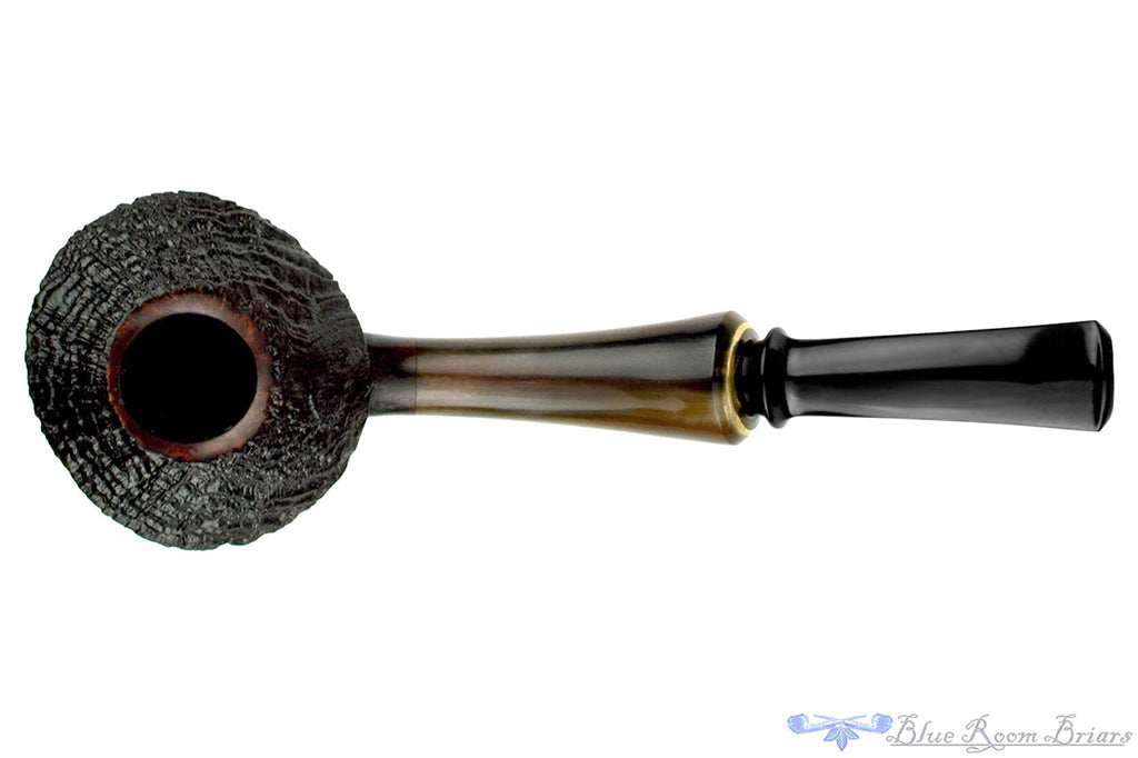 Blue Room Briars is proud to present this David Huber Pipe Bent Sandblast Mushroom with Horn