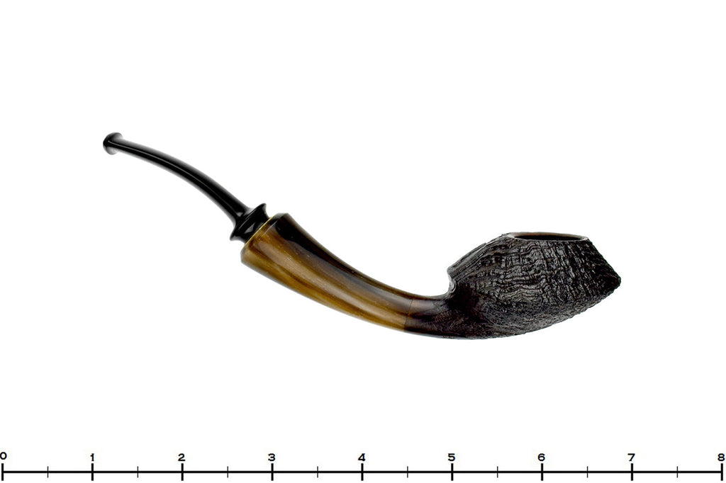 Blue Room Briars is proud to present this David Huber Pipe Bent Sandblast Mushroom with Horn