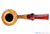 Blue Room Briars is proud to present this Nate King Pipe 1020 Bent Ring Blast Cherrywood Dublin Sitter with Resin Stem and Plateau