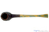 Blue Room Briars is proud to present this Nate King Pipe 1011 Crosscut Sandblast Billiard with Brindle