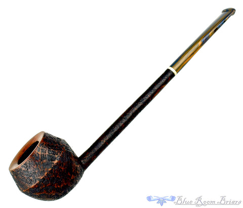Scottie Piersel Pipe "Scottie" Sandblast Extra Long Pencil Shank Rhodesian with Faux Ivory Accent