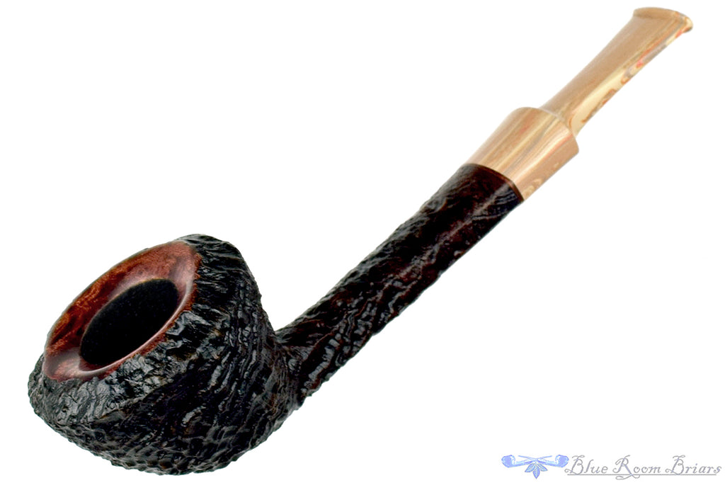 Blue Room Briars is proud to present this Nate King Pipe 771 Sandblast Panel Shank Dublin with Brindle