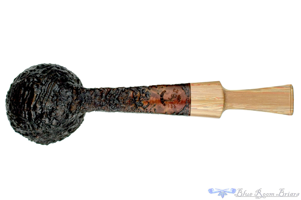 Blue Room Briars is proud to present this Nate King Pipe 771 Sandblast Panel Shank Dublin with Brindle