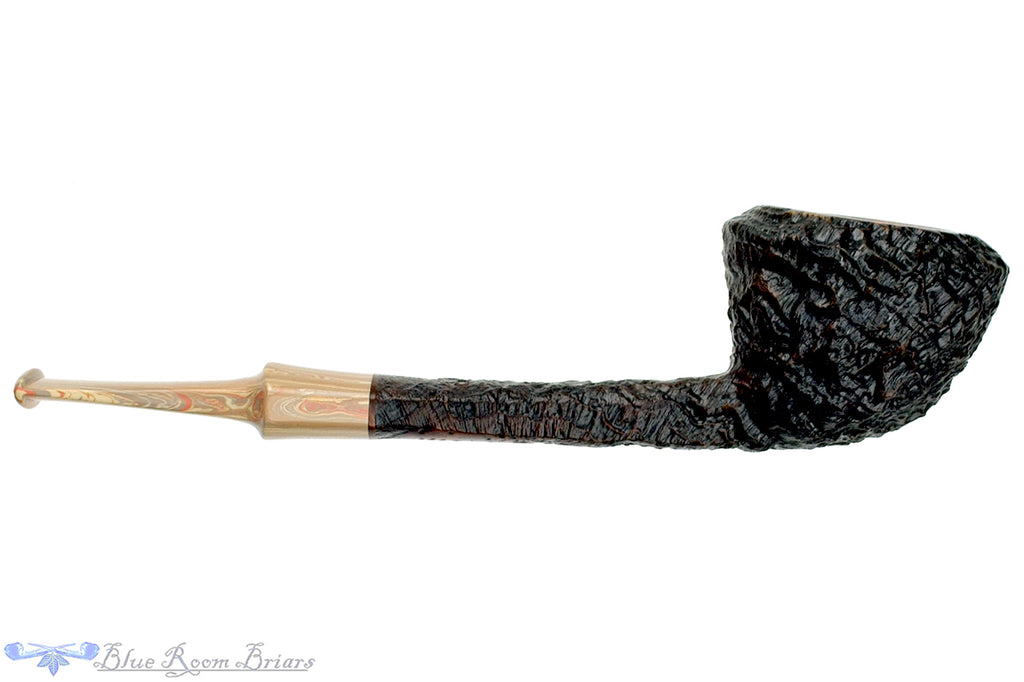 Blue Room Briars is proud to present this Nate King Pipe 771 Sandblast Panel Shank Dublin with Brindle