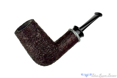 Bill Shalosky Pipe 581 Bent Contrast Blast Brandy with Mammoth Ivory and Brindle