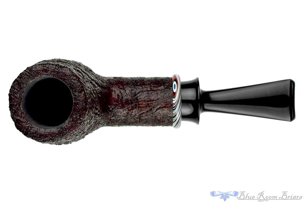 Blue Room Briars is proud to present this Bill Shalosky Pipe 696 Sandblast Brow Burner with Fordite