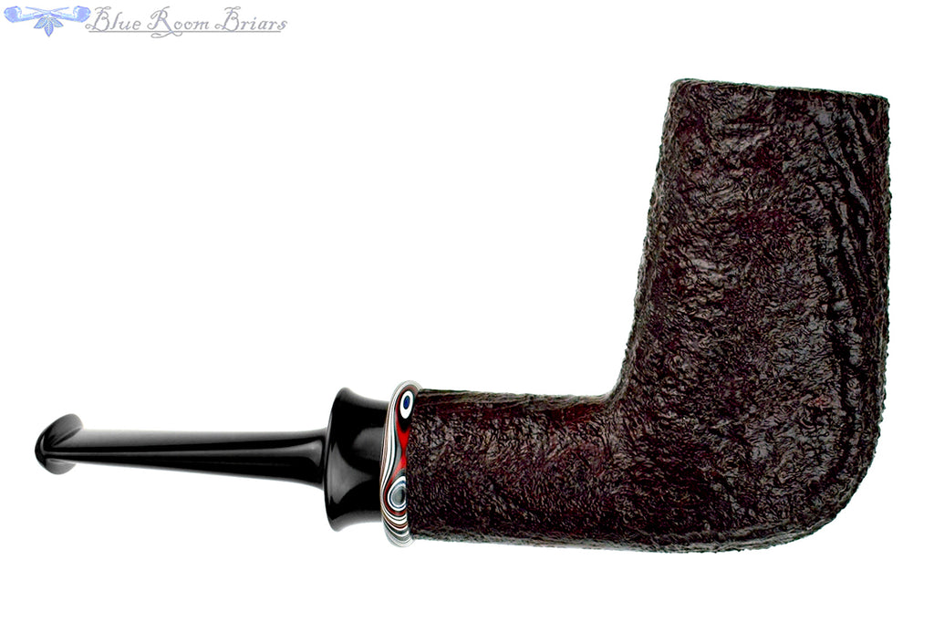 Blue Room Briars is proud to present this Bill Shalosky Pipe 696 Sandblast Brow Burner with Fordite