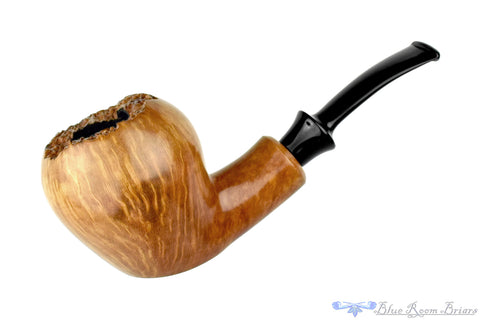 Brian Madsen Pipe Rusticated Billiard with Box Elder Burl Insert