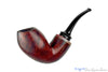 Blue Room Briars is proud to present this Chris Morgan Pipe Bent Satin Blast Reverse Calabash with Brindle