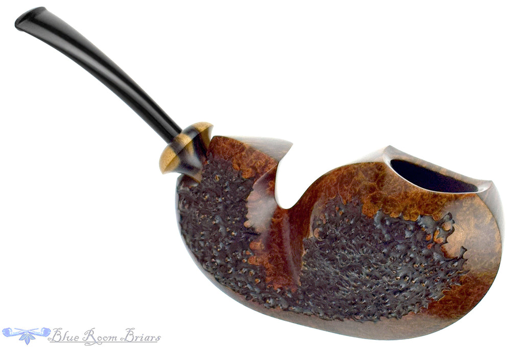 Blue Room Briars is proud to present this Jesse Jones Pipe XL25 Large Plateaued Blowfish with Black and White Ebony