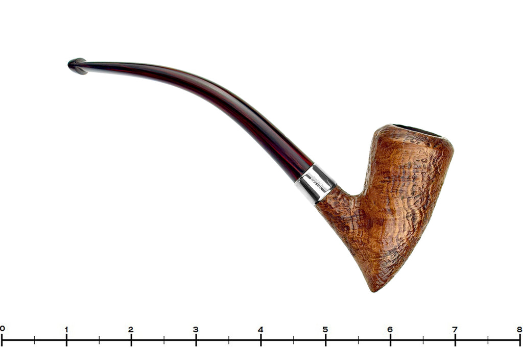 Blue Room Briars is proud to present this Dunhill's The White Spot Bent Sandblast Pickaxe with Silver and Brindle Estate Pipe