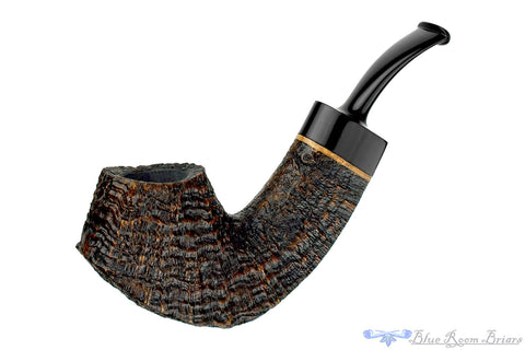 Bill Shalosky Pipe 534 Bent Contrast Blast Teapot with Deer Antler