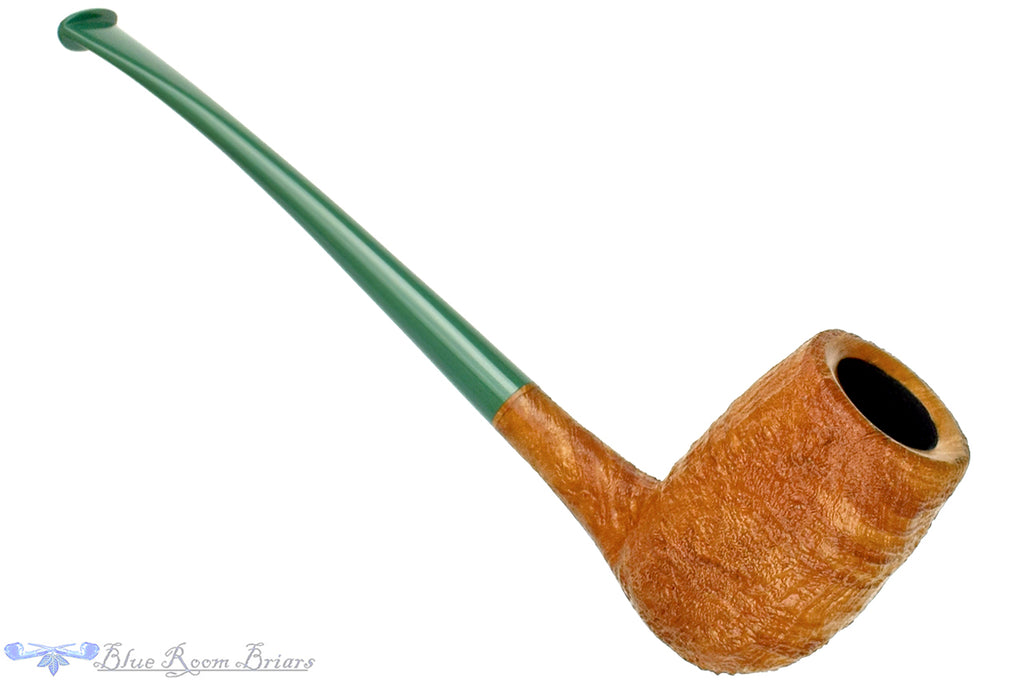 Blue Room Briars is proud to present this Nate King Pipe 870 Natural Crosscut Sandblast Smitty's Billiard with Jaguar Ebonite Stem